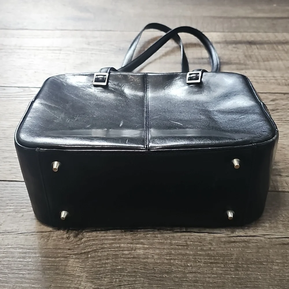 Fossil Elegant Black Leather Tote Bag
